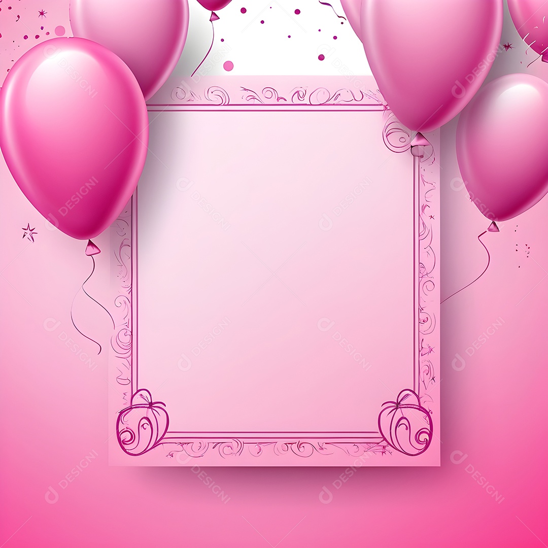 Quadro de cartão de convite de festa de aniversário fundo vertical para texto