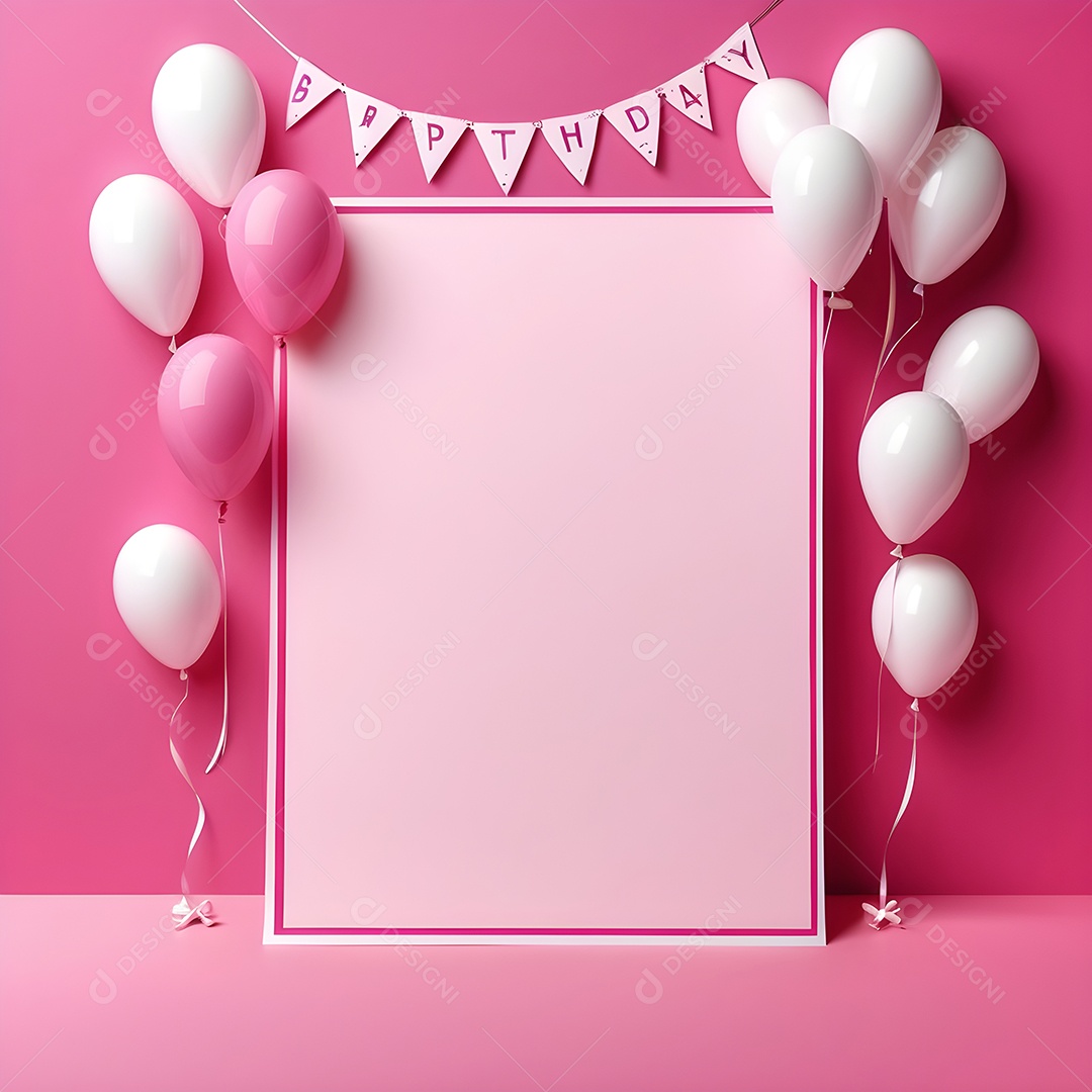 Quadro de cartão de convite de festa de aniversário fundo vertical para texto