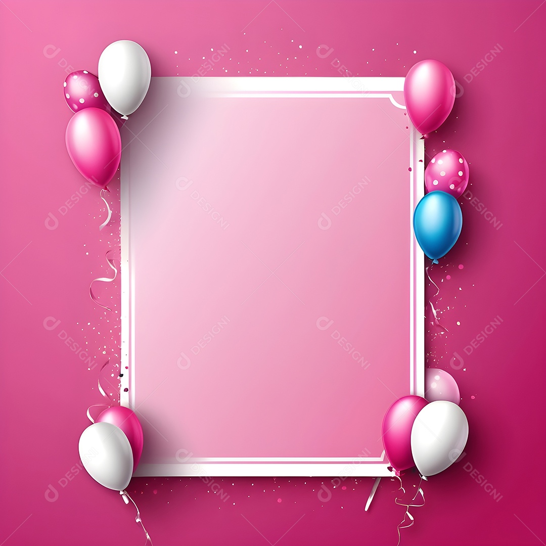 Quadro de cartão de convite de festa de aniversário fundo vertical para texto