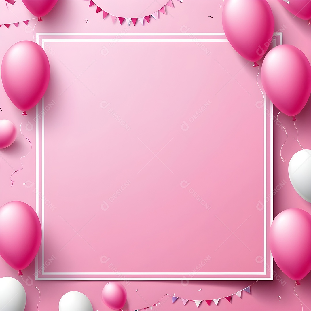 Quadro de cartão de convite de festa de aniversário fundo vertical para texto