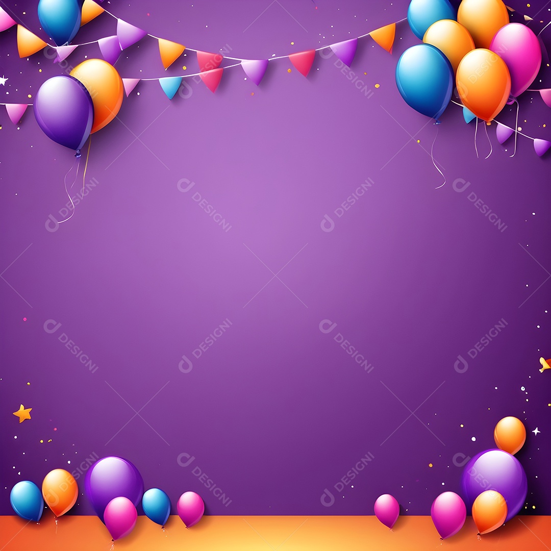 Quadro de cartão de convite de festa de aniversário fundo vertical para texto