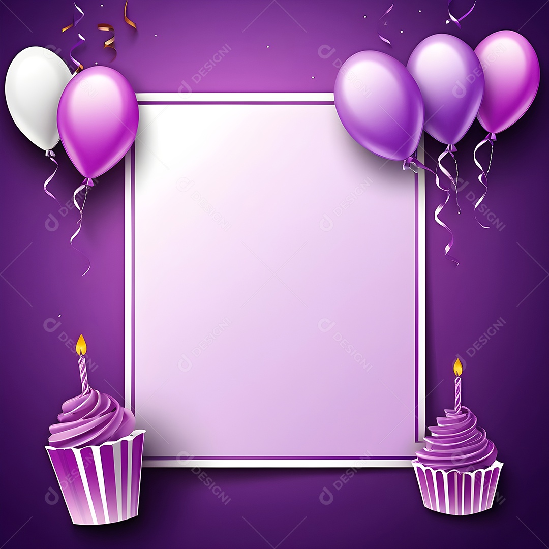 Quadro de cartão de convite de festa de aniversário fundo vertical para texto