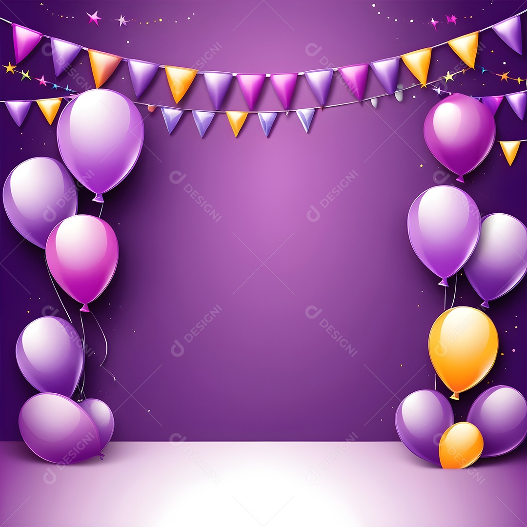 Quadro de cartão de convite de festa de aniversário fundo vertical para texto