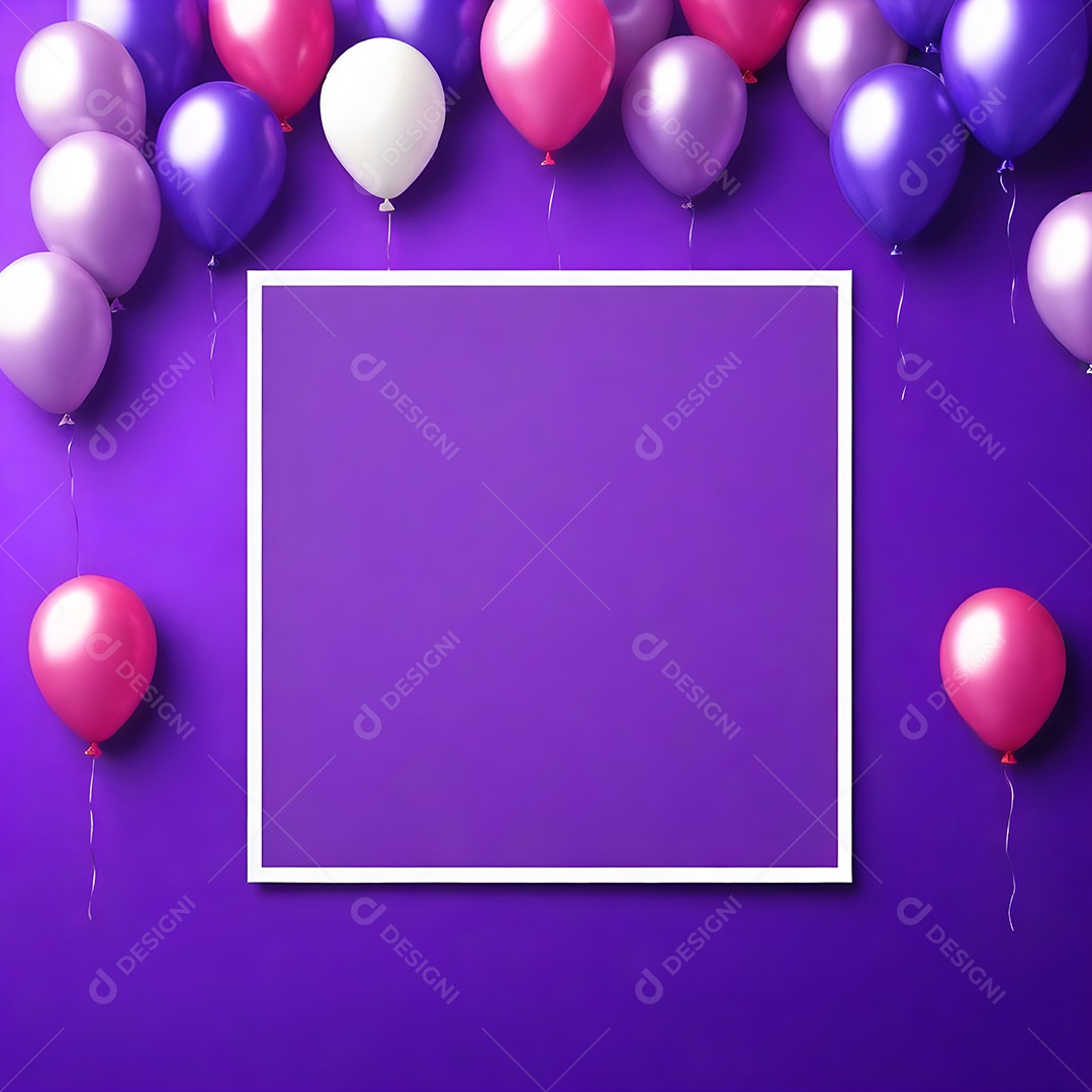 Quadro de cartão de convite de festa de aniversário fundo vertical para texto