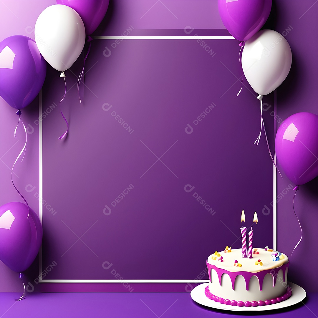 Quadro de cartão de convite de festa de aniversário fundo vertical para texto