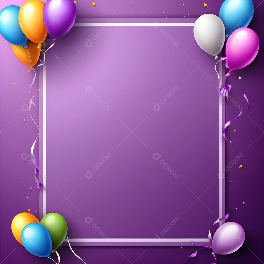 Quadro de cartão de convite de festa de aniversário fundo vertical para texto