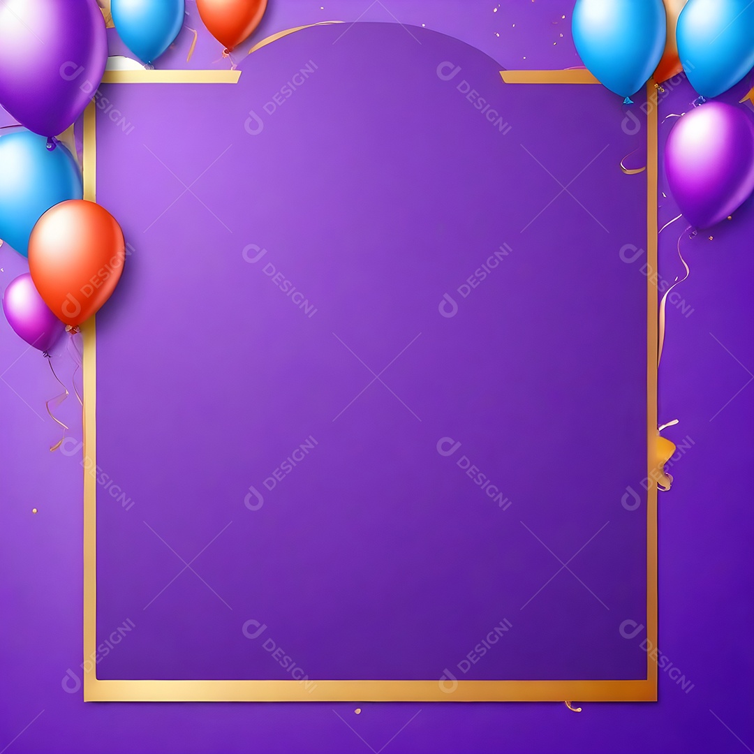 Quadro de cartão de convite de festa de aniversário fundo vertical para texto