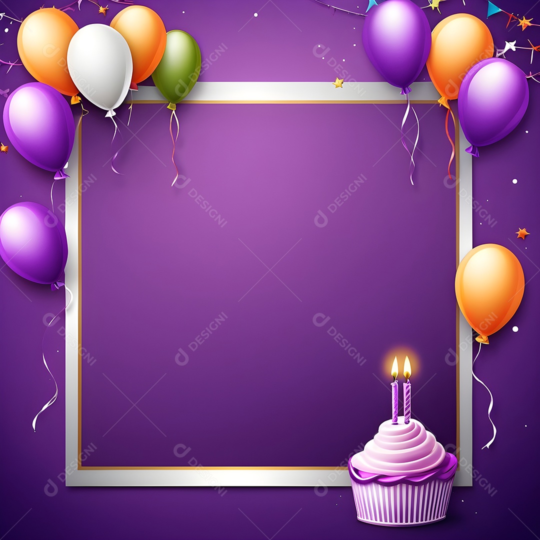 Quadro de cartão de convite de festa de aniversário fundo vertical para texto