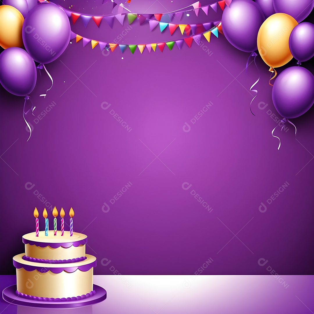 Quadro de cartão de convite de festa de aniversário fundo vertical para texto