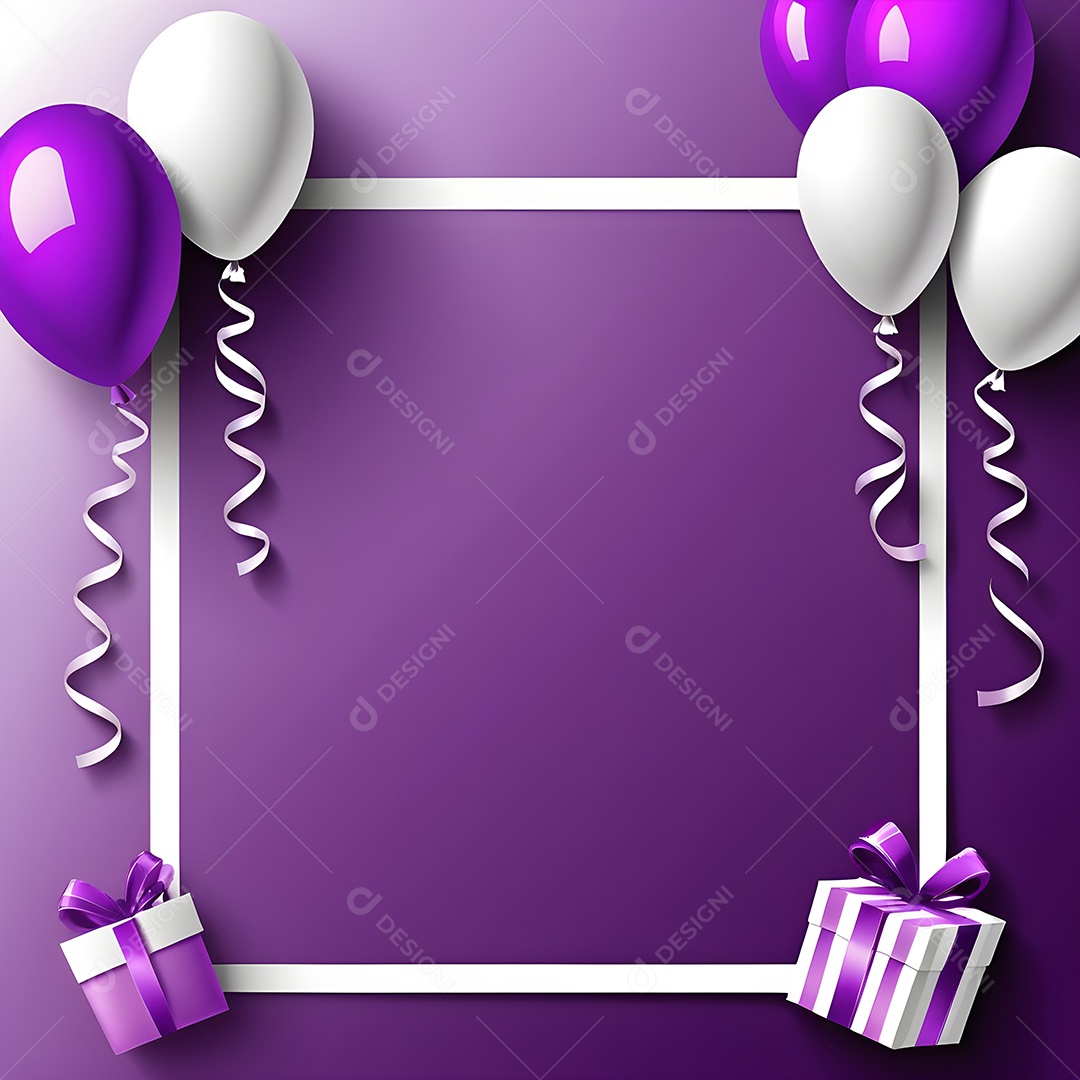 Quadro de cartão de convite de festa de aniversário fundo vertical para texto