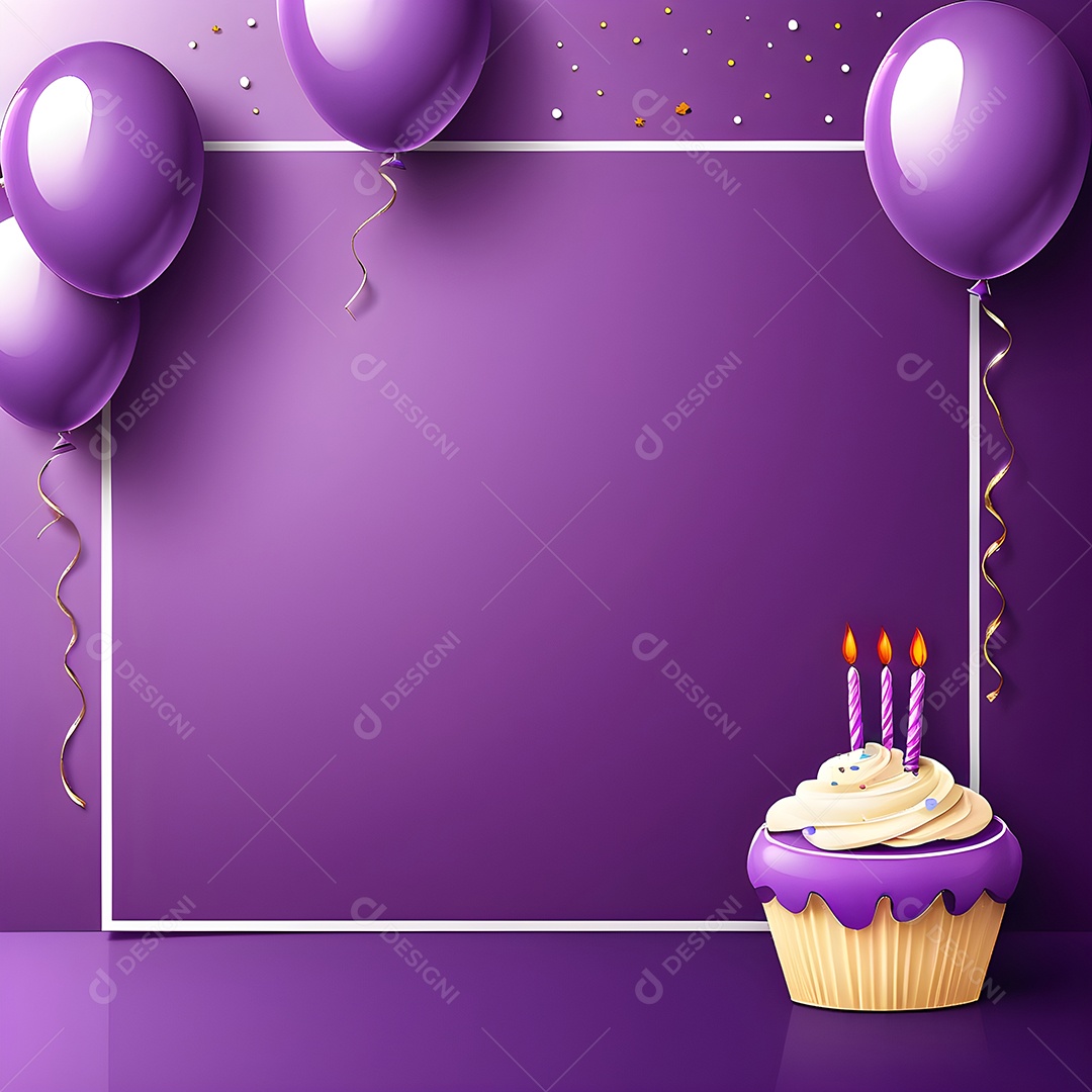 Quadro de cartão de convite de festa de aniversário fundo vertical para texto