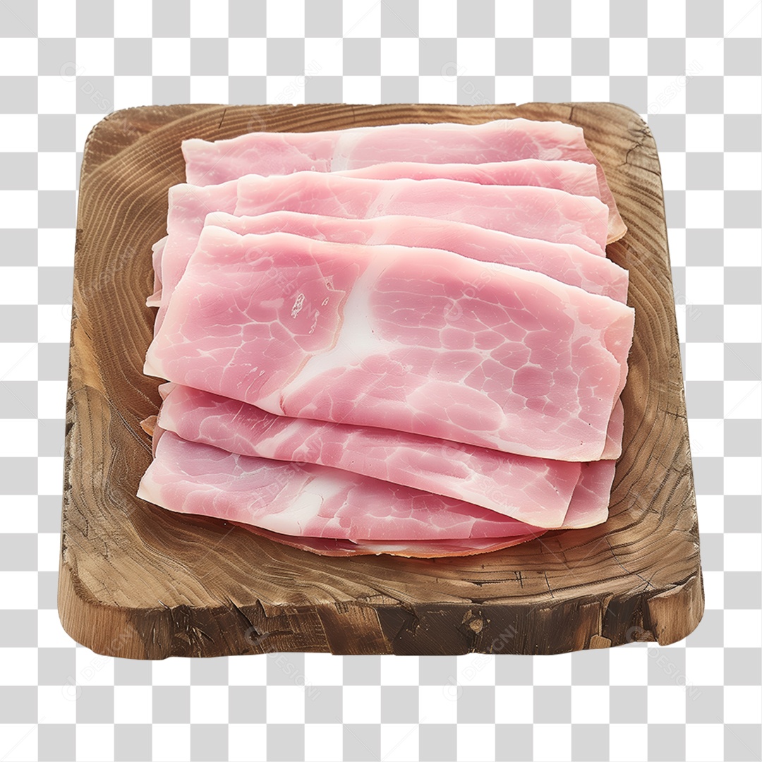 Presunto fatiado em Tábua de Madeira PNG Transparente