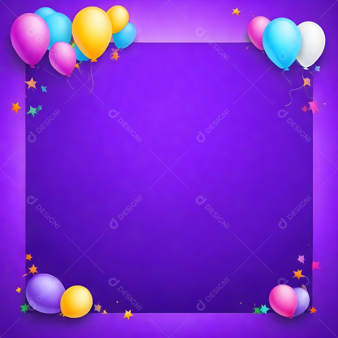 Quadro de cartão de convite de festa de aniversário fundo vertical para texto