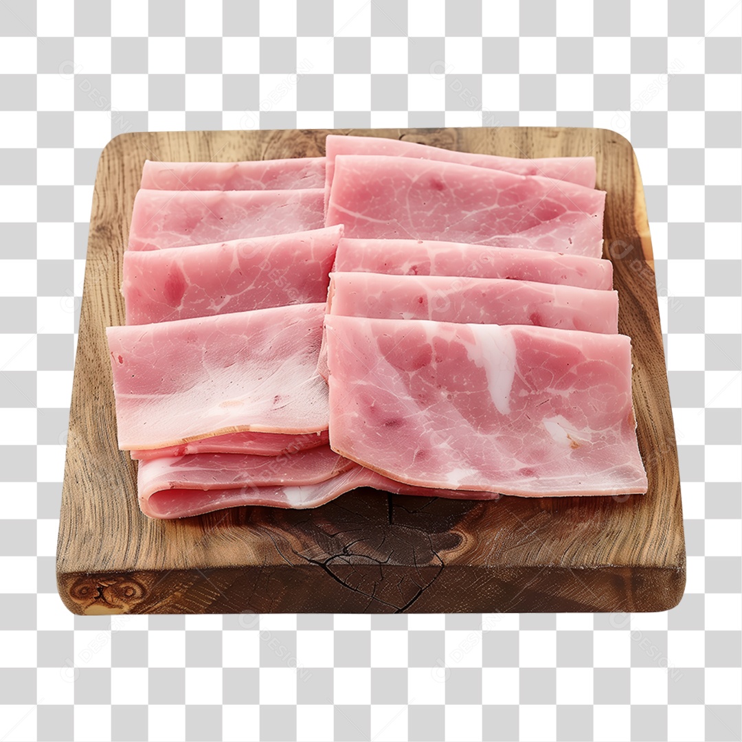 Presunto fatiado em Tábua de Madeira PNG Transparente