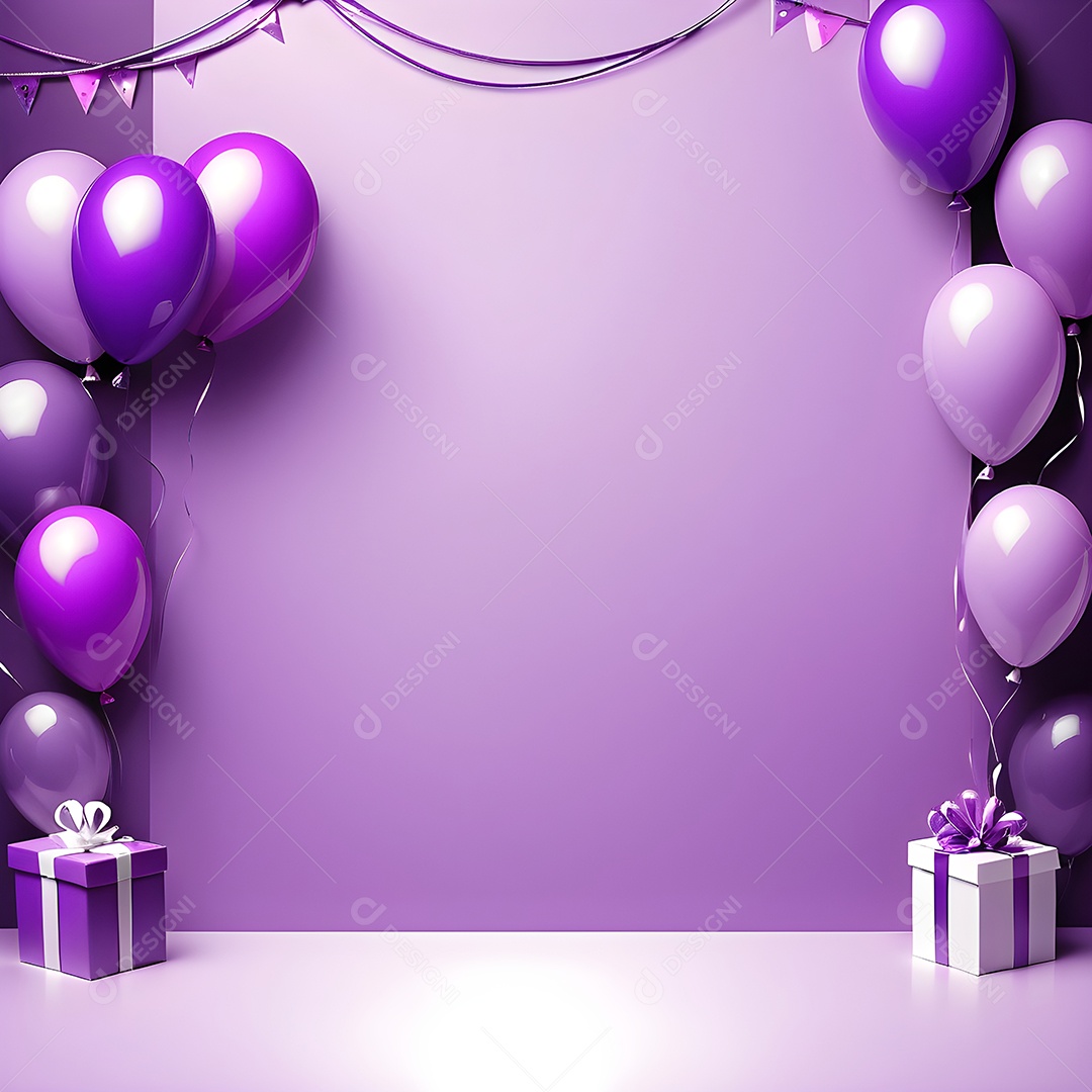 Quadro de cartão de convite de festa de aniversário fundo vertical para texto