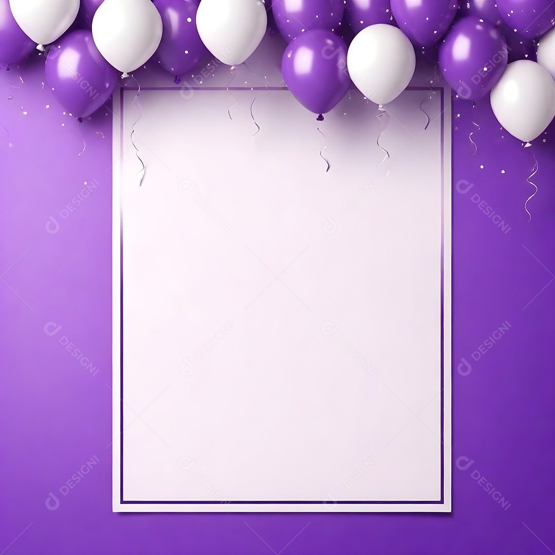 Quadro de cartão de convite de festa de aniversário fundo vertical para texto