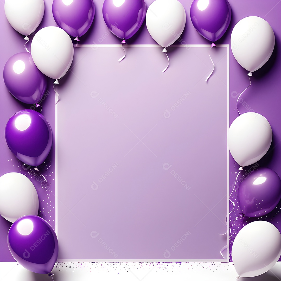 Quadro de cartão de convite de festa de aniversário fundo vertical para texto