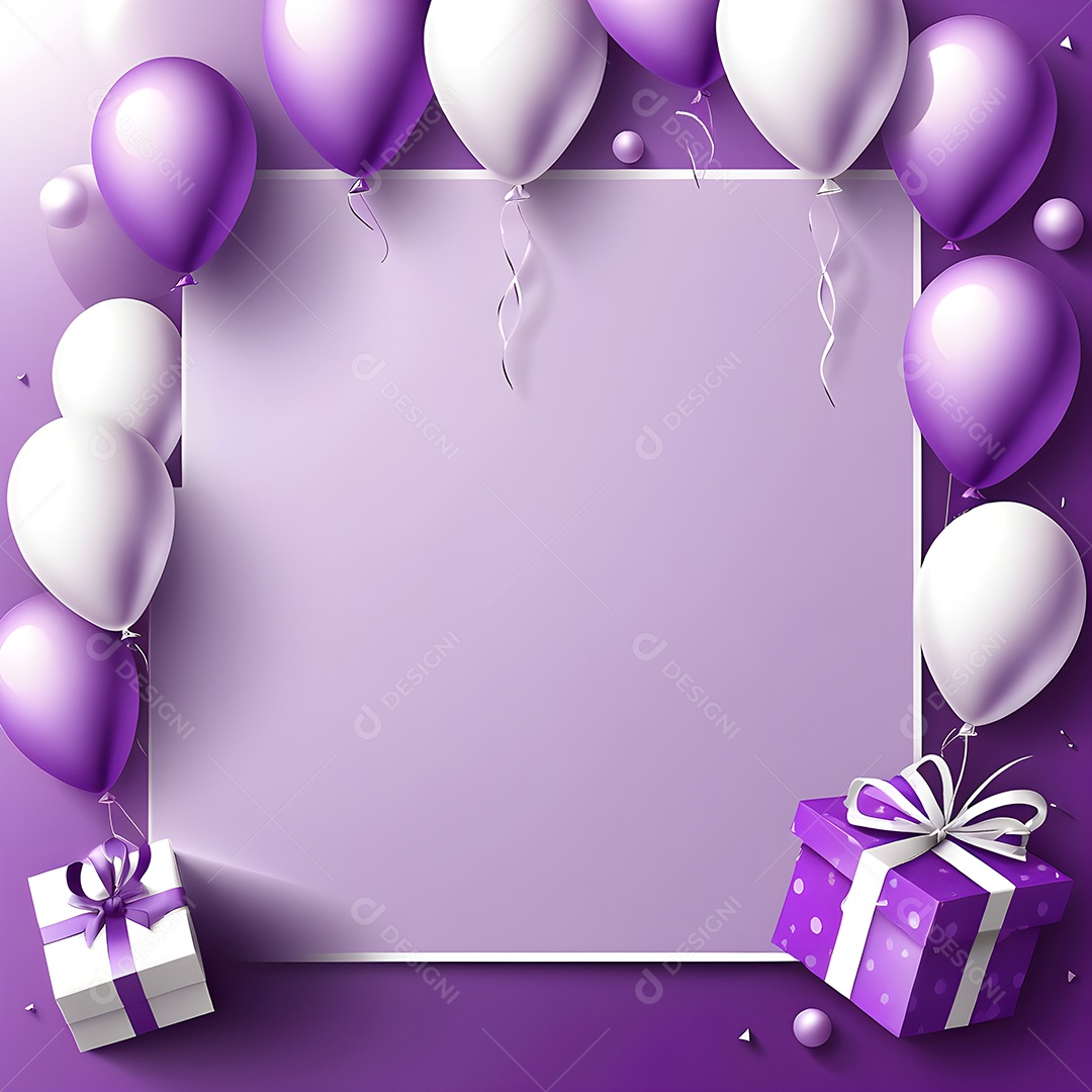 Quadro de cartão de convite de festa de aniversário fundo vertical para texto