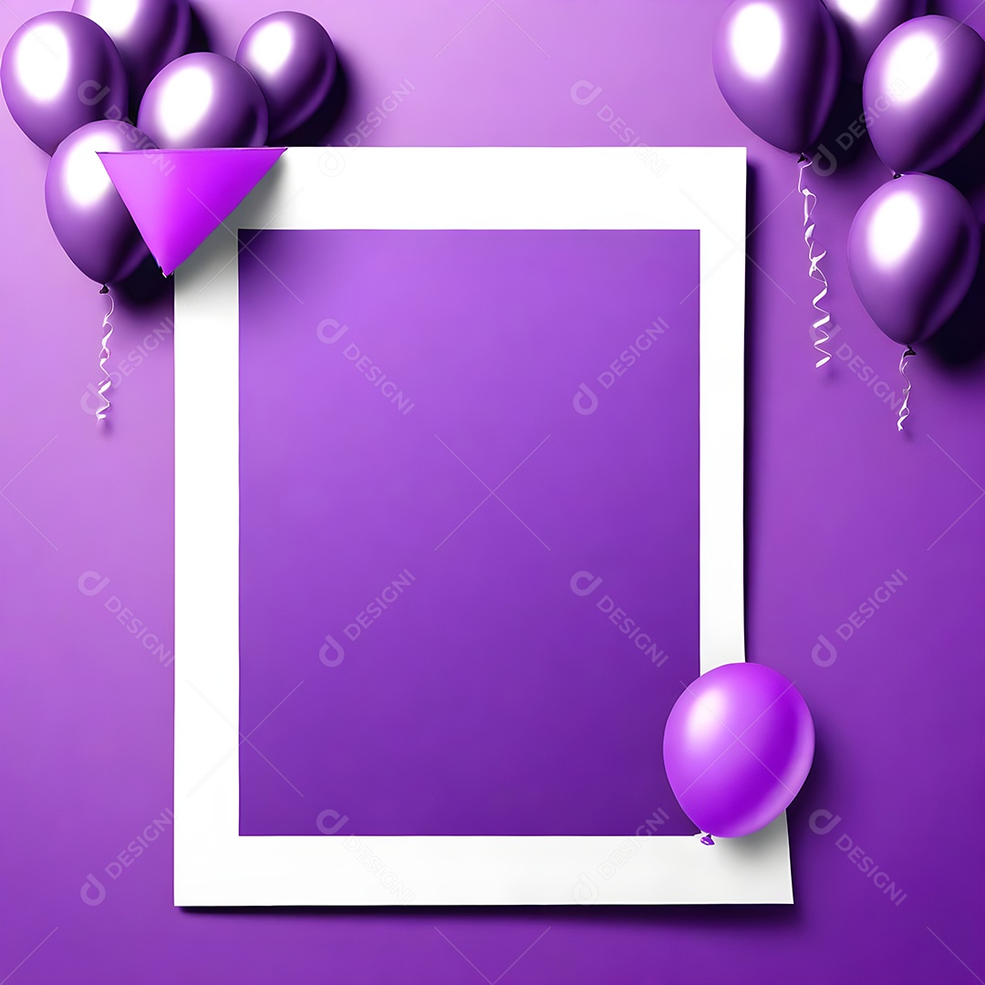 Quadro de cartão de convite de festa de aniversário fundo vertical para texto