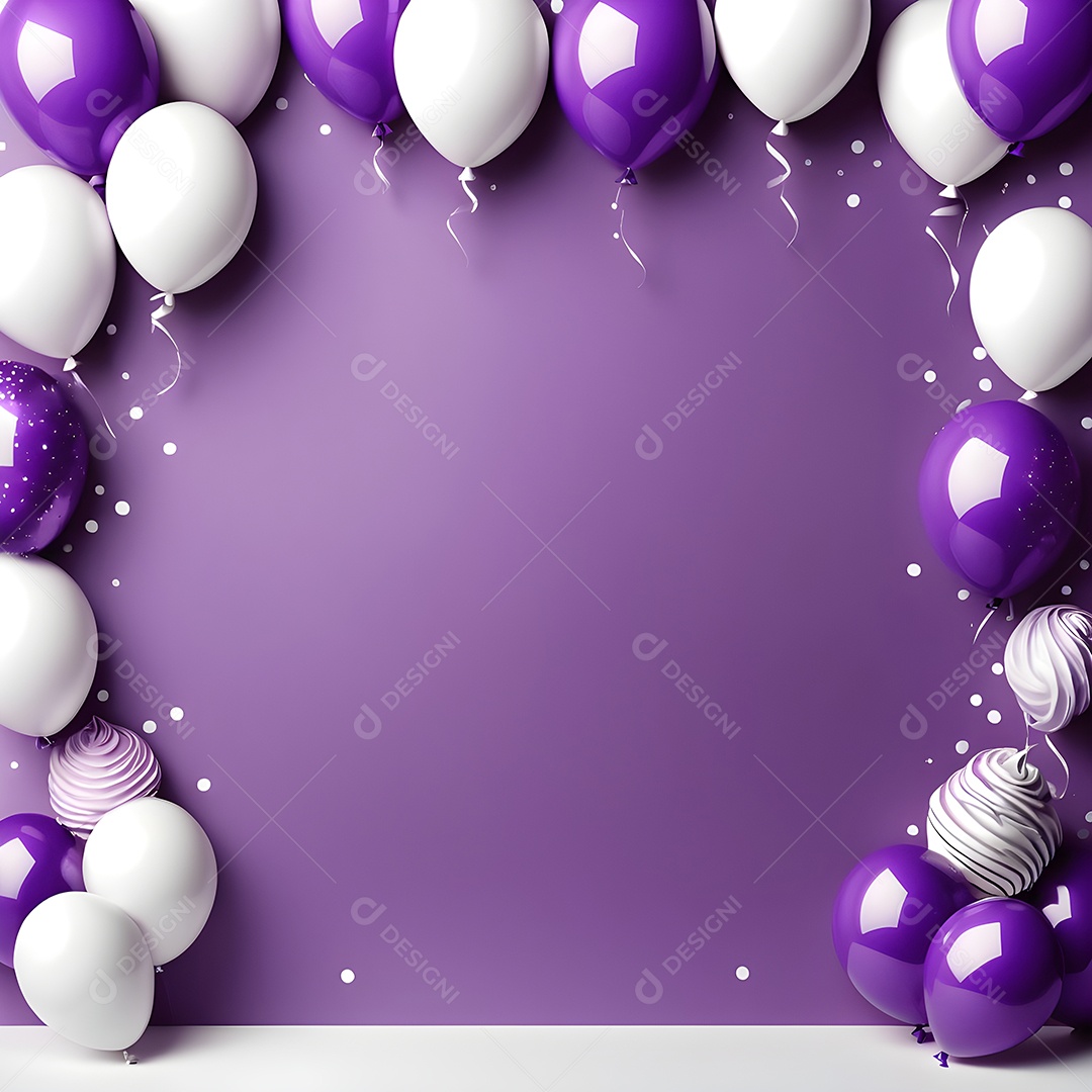 Quadro de cartão de convite de festa de aniversário fundo vertical para texto