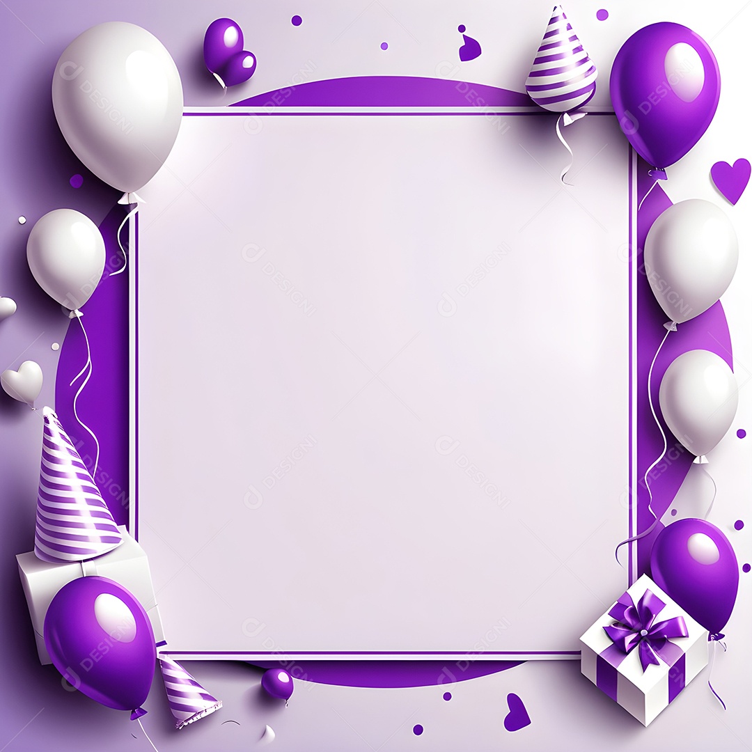 Quadro de cartão de convite de festa de aniversário fundo vertical para texto