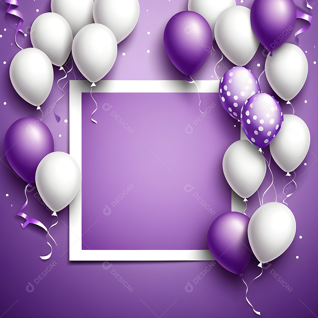 Quadro de cartão de convite de festa de aniversário fundo vertical para texto