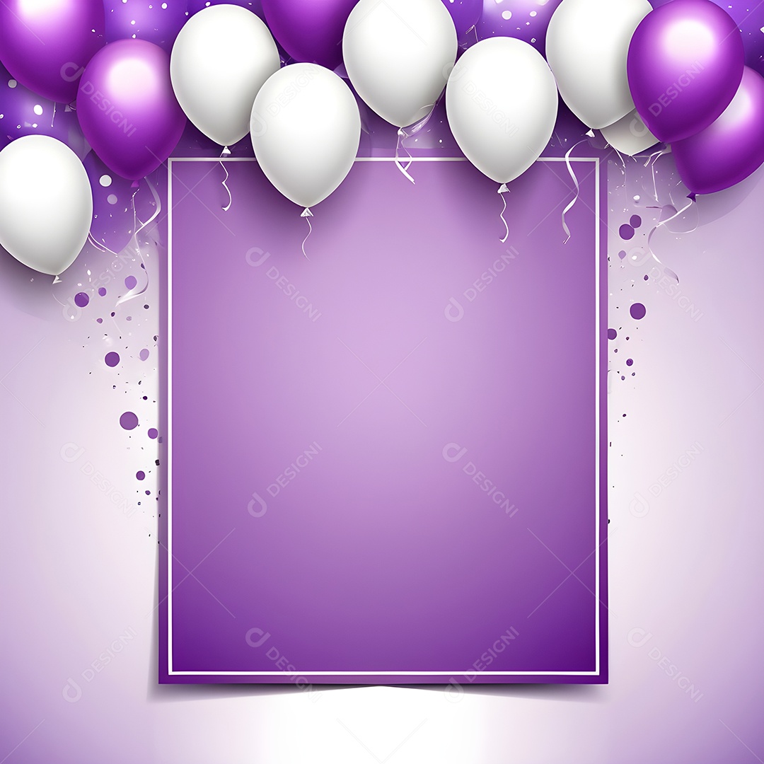 Quadro de cartão de convite de festa de aniversário fundo vertical para texto