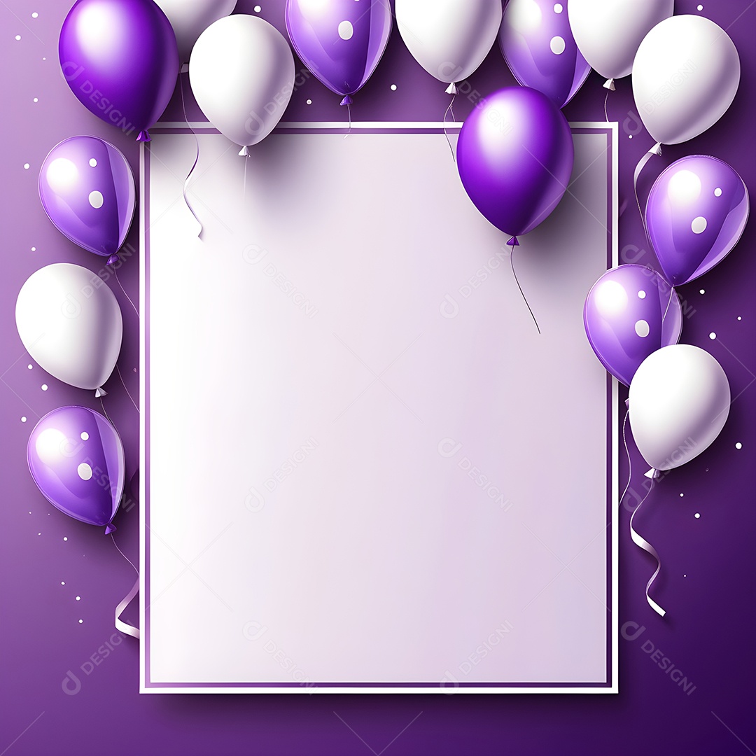 Quadro de cartão de convite de festa de aniversário fundo vertical para texto