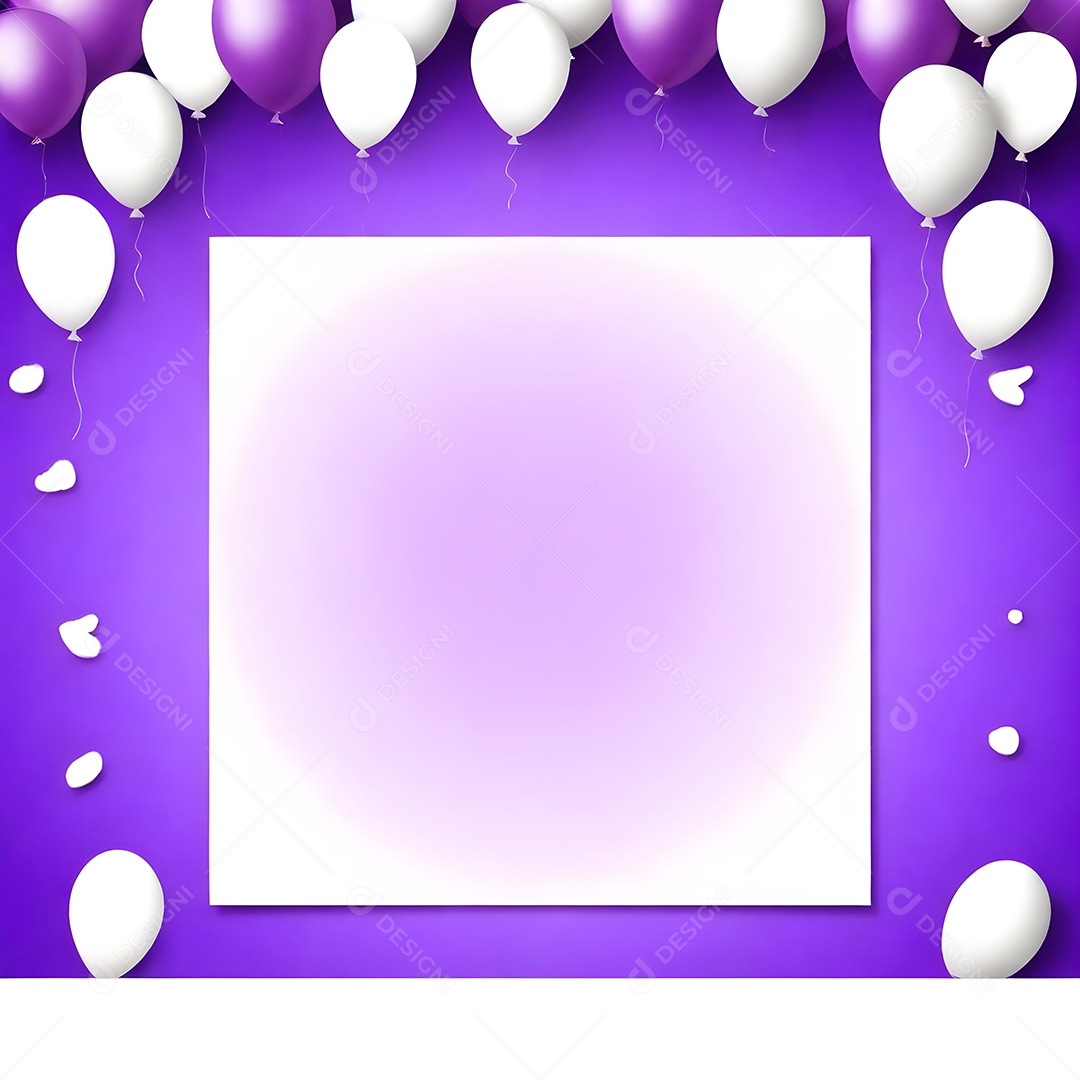 Quadro de cartão de convite de festa de aniversário fundo vertical para texto