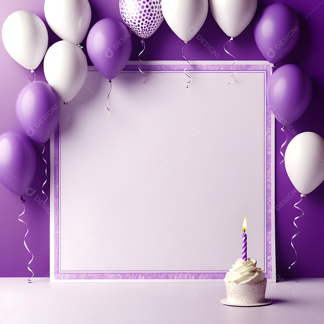 Quadro de cartão de convite de festa de aniversário fundo vertical para texto