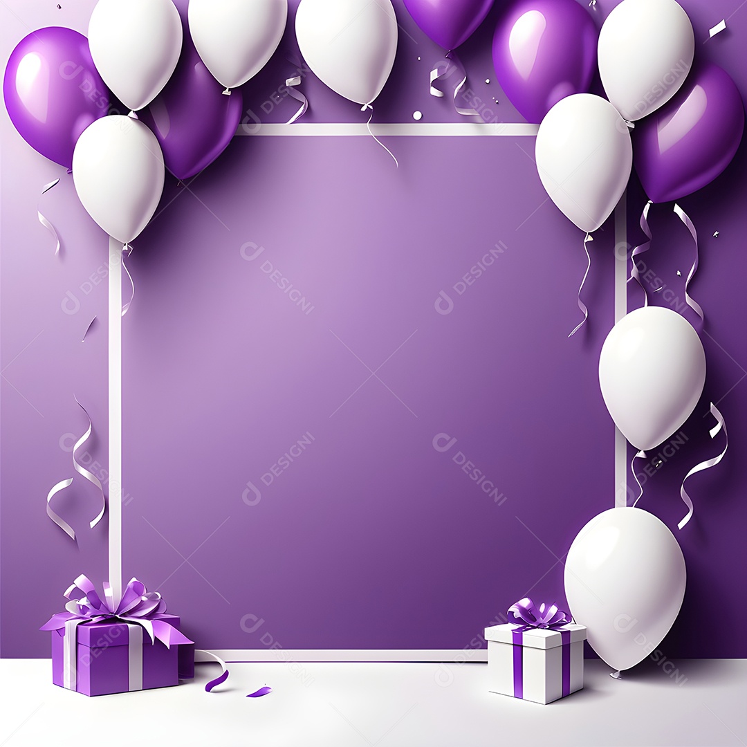 Quadro de cartão de convite de festa de aniversário fundo vertical para texto