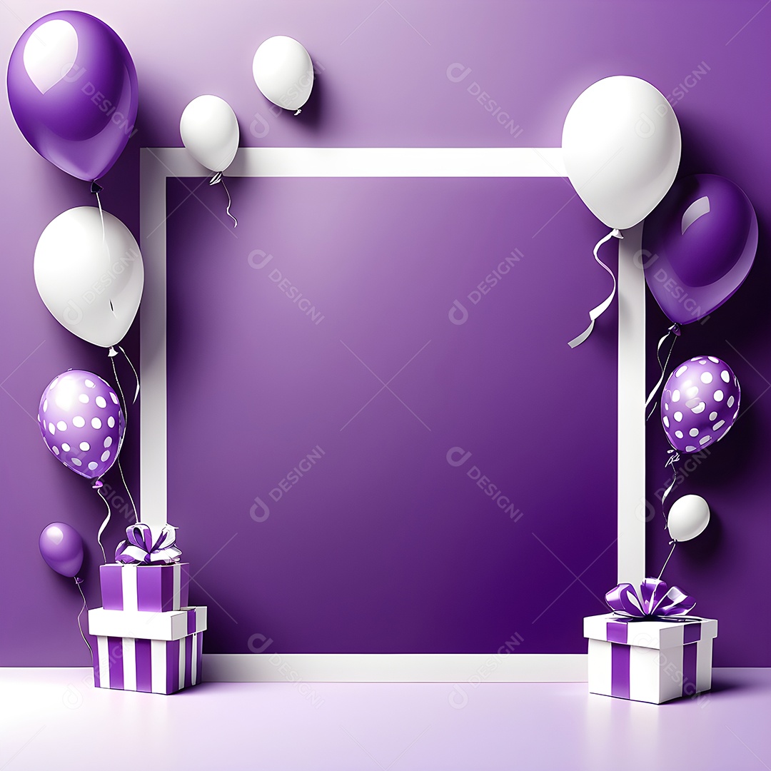 Quadro de cartão de convite de festa de aniversário fundo vertical para texto