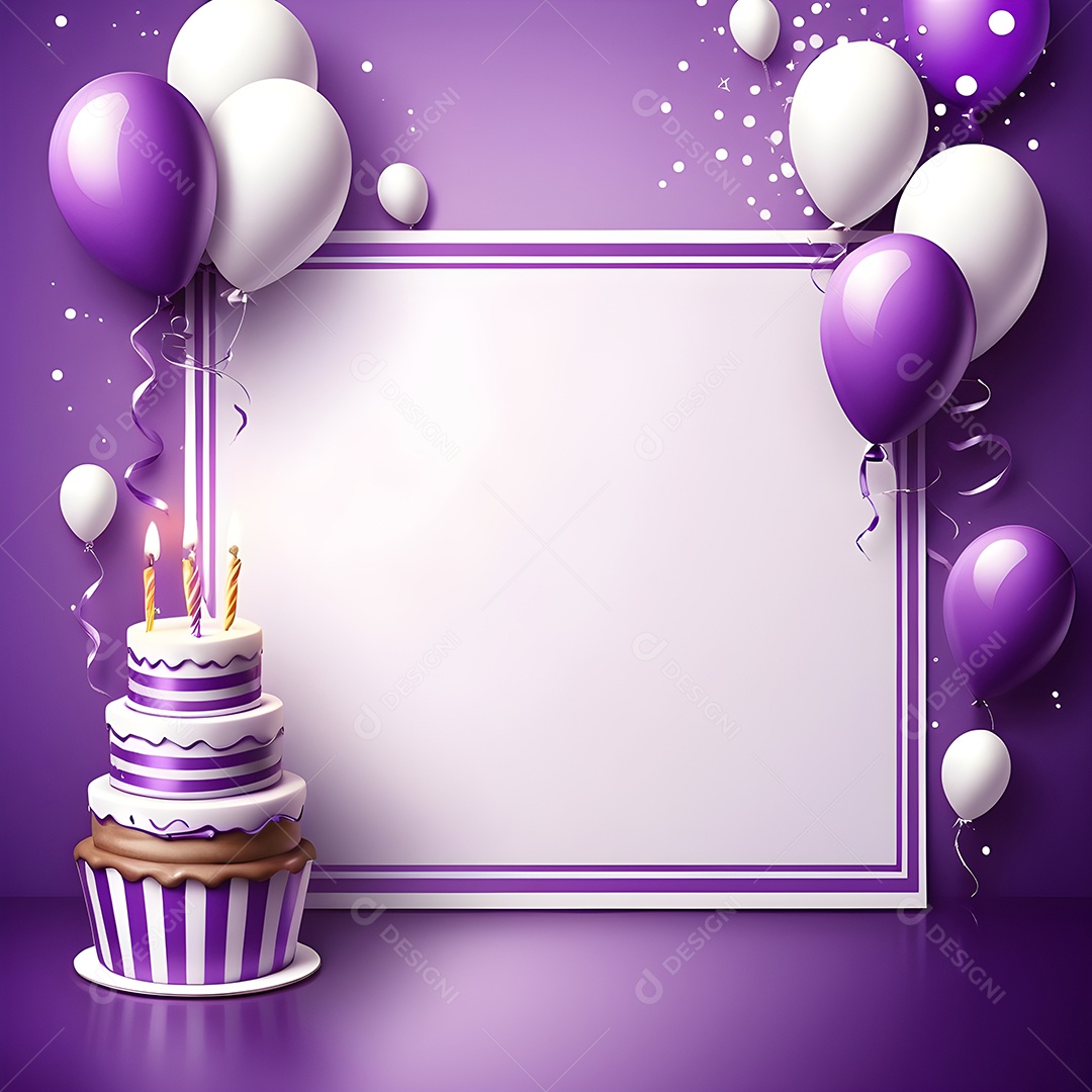 Quadro de cartão de convite de festa de aniversário fundo vertical para texto