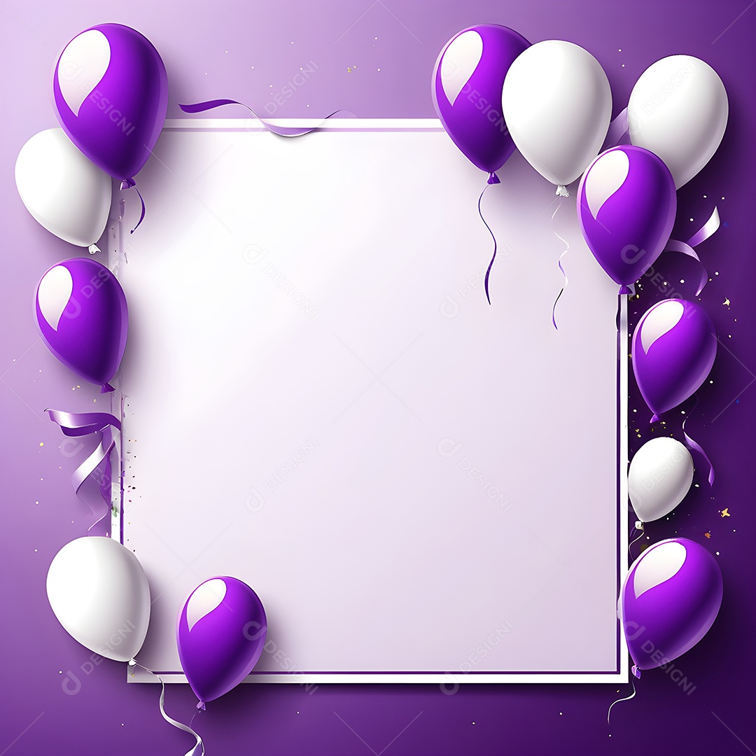 Quadro de cartão de convite de festa de aniversário fundo vertical para texto