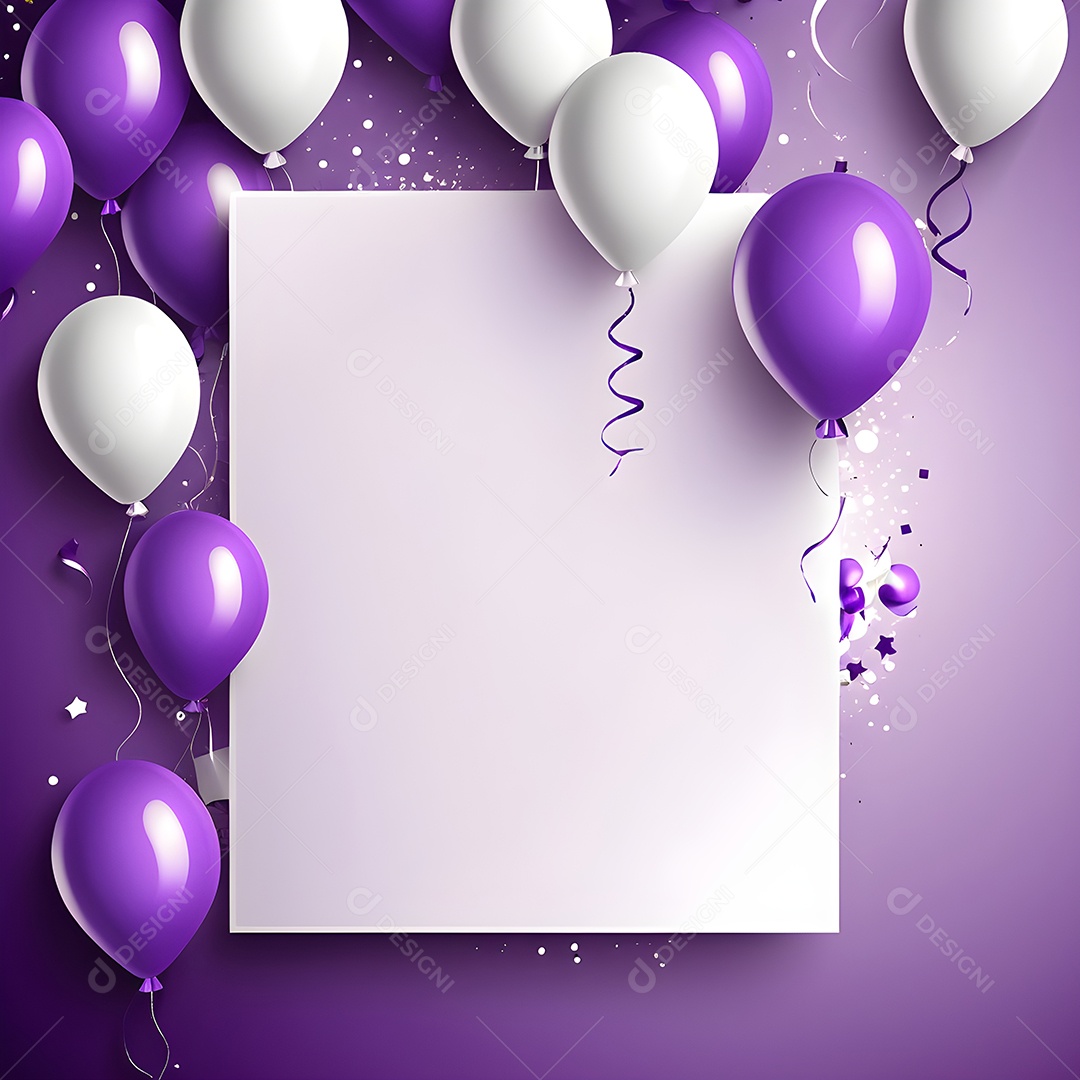 Quadro de cartão de convite de festa de aniversário fundo vertical para texto