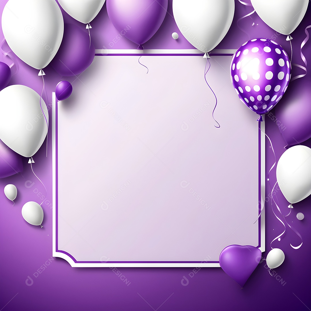 Quadro de cartão de convite de festa de aniversário fundo vertical para texto