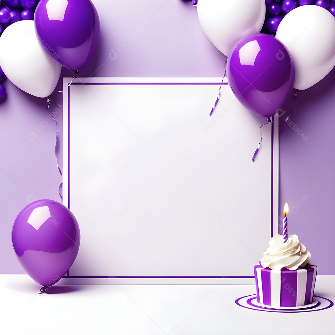 Quadro de cartão de convite de festa de aniversário fundo vertical para texto