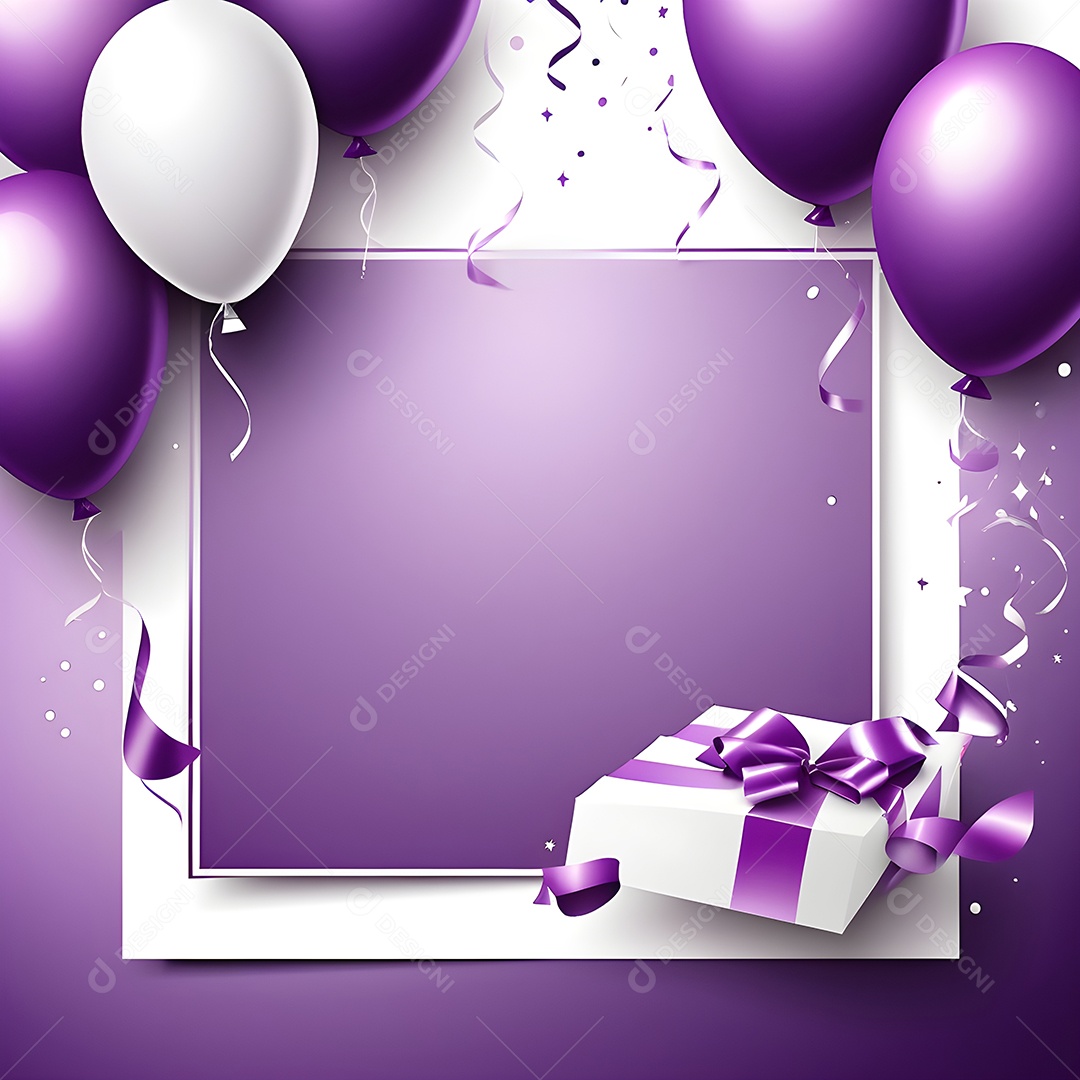 Quadro de cartão de convite de festa de aniversário fundo vertical para texto