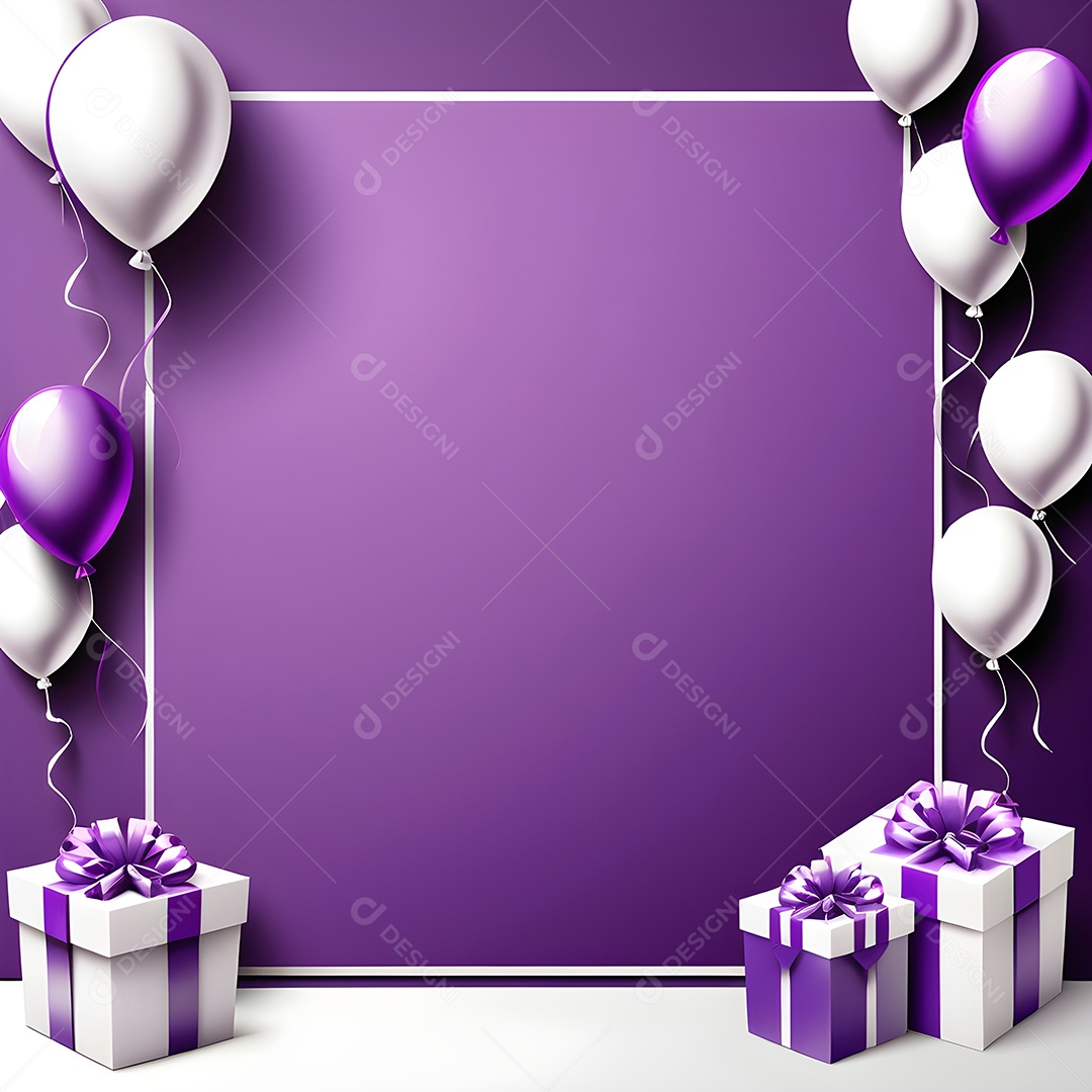 Quadro de cartão de convite de festa de aniversário fundo vertical para texto