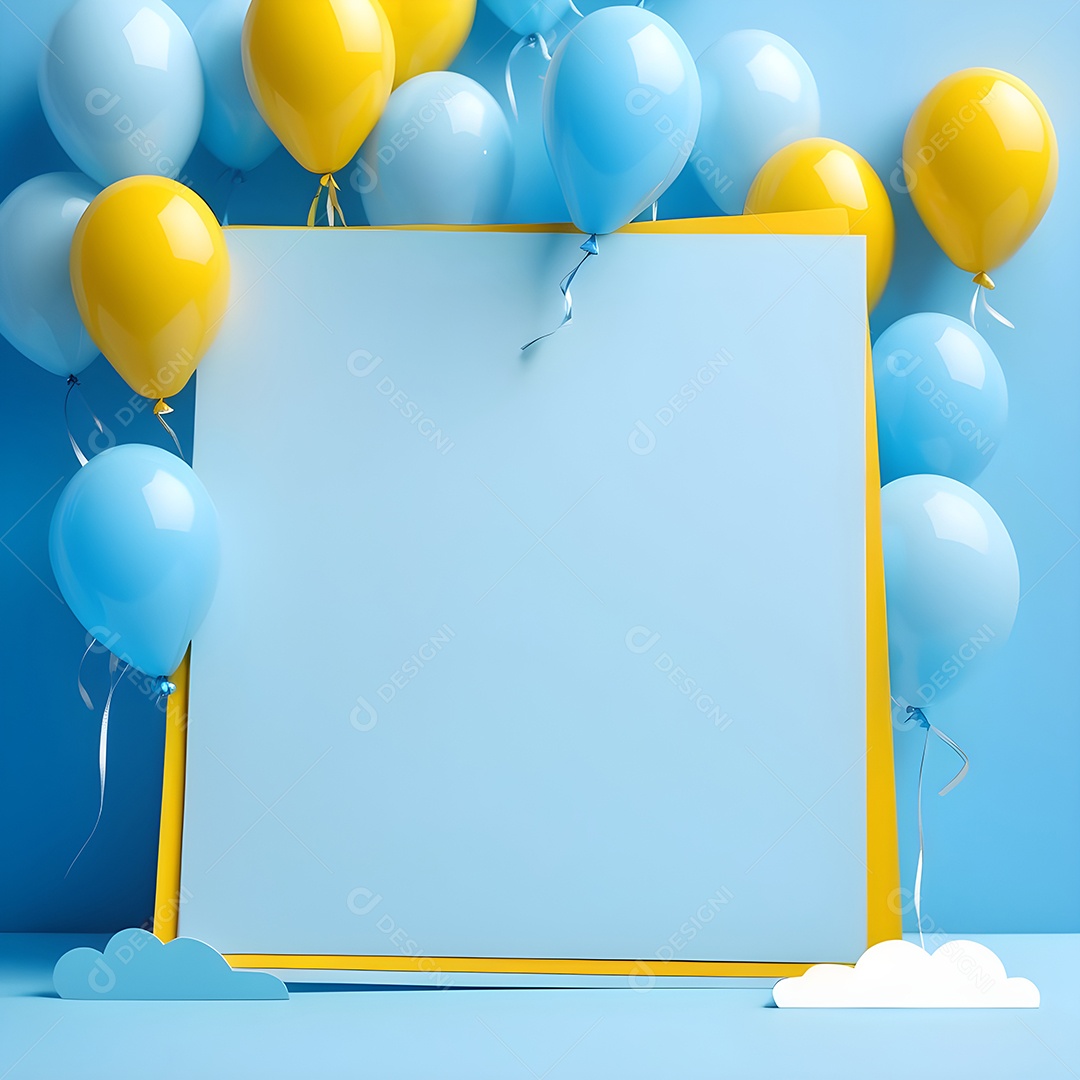 Quadro de cartão de convite de festa de aniversário fundo vertical para texto