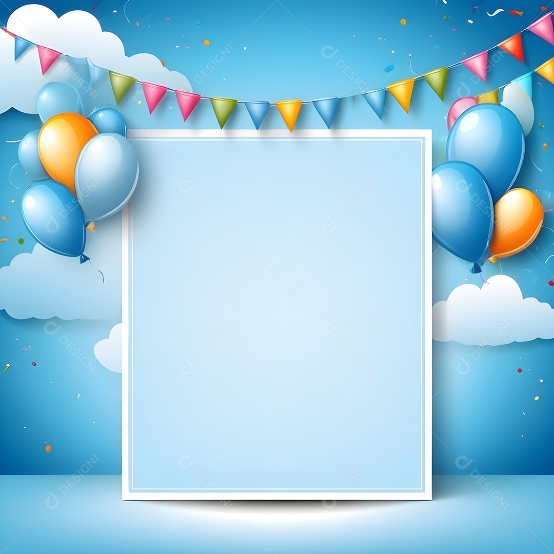 Quadro de cartão de convite de festa de aniversário fundo vertical para texto