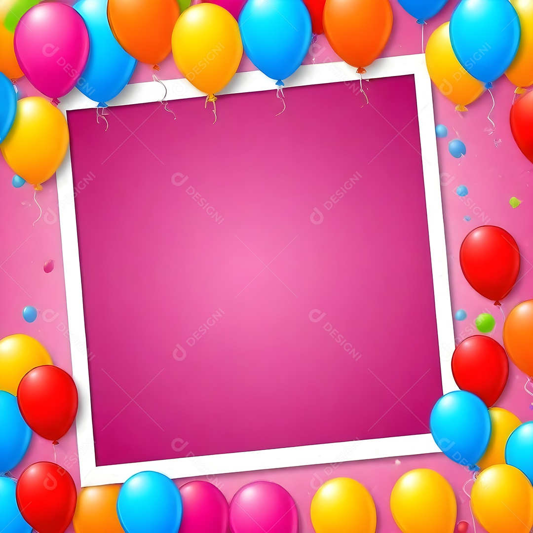 Quadro de cartão de convite de festa de aniversário fundo vertical para texto