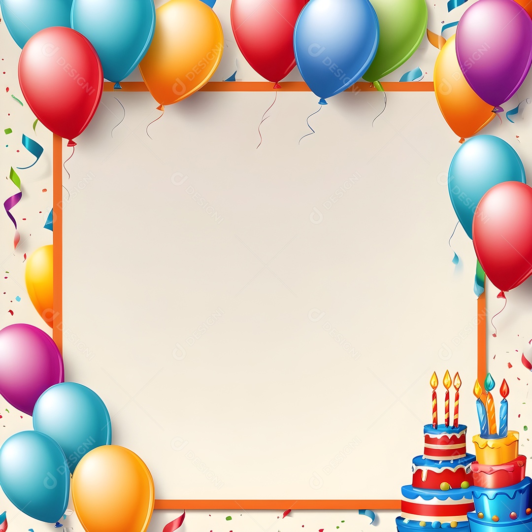 Quadro de cartão de convite de festa de aniversário fundo vertical para texto