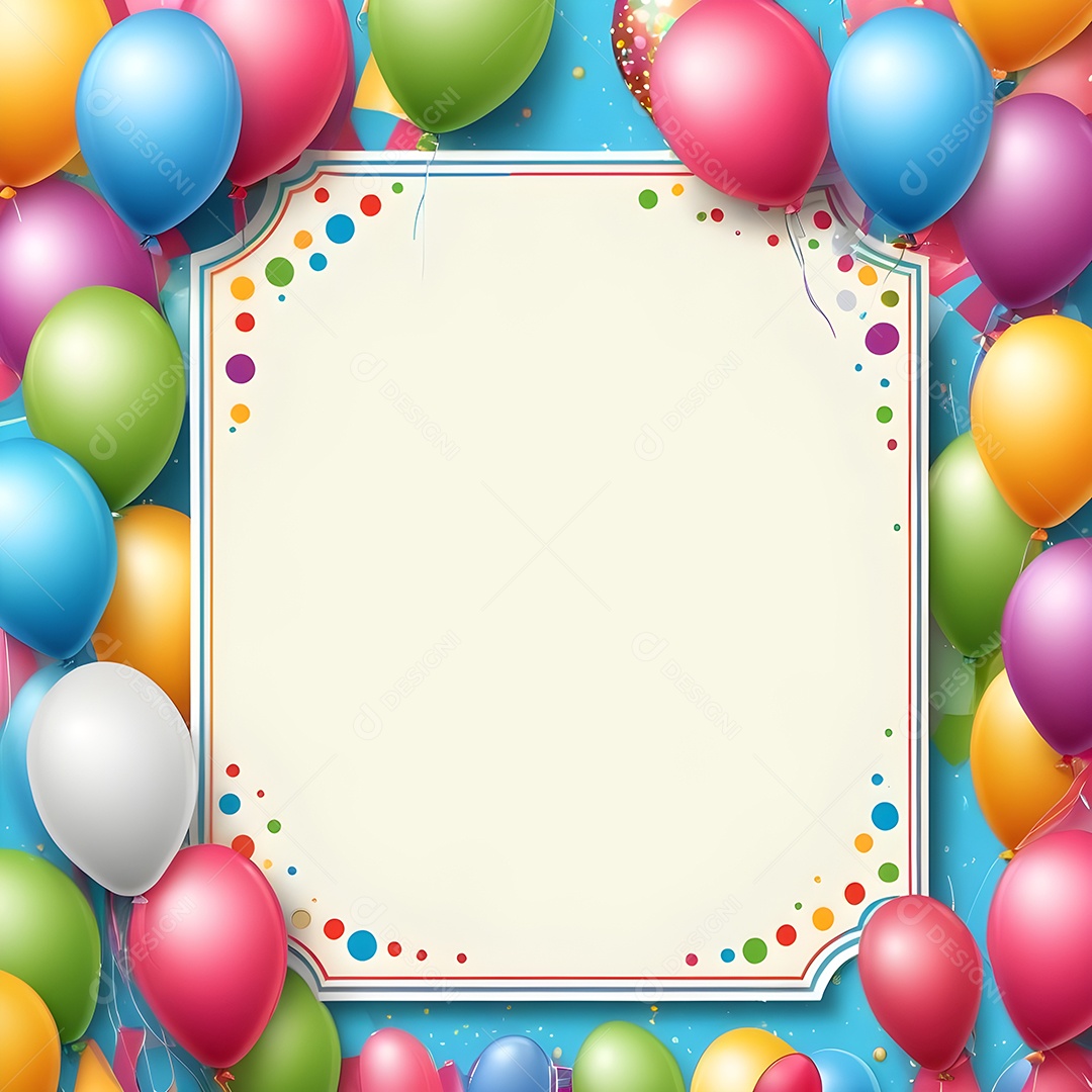 Quadro de cartão de convite de festa de aniversário fundo vertical para texto