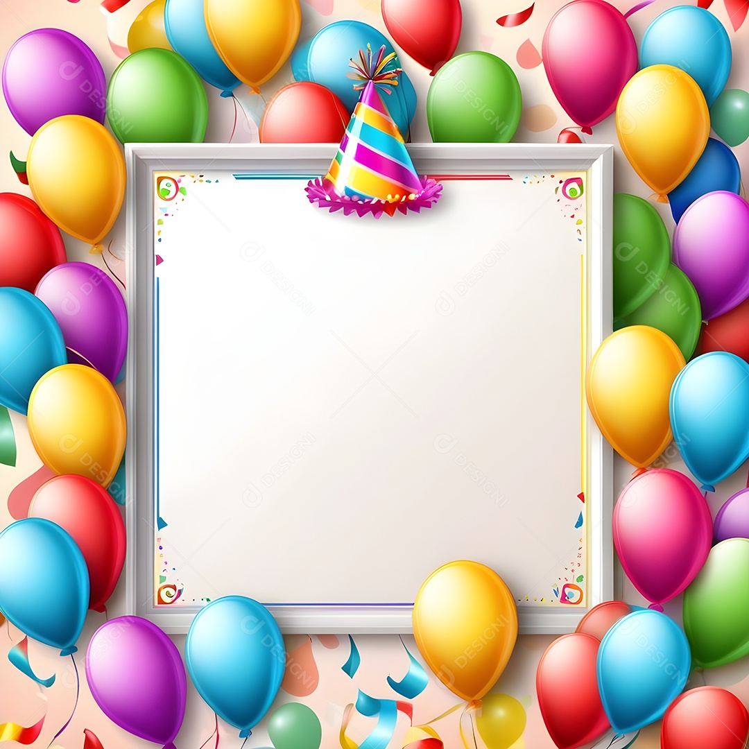 Quadro de cartão de convite de festa de aniversário fundo vertical para texto