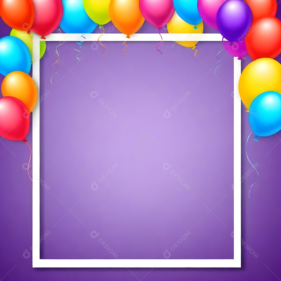 Quadro de cartão de convite de festa de aniversário fundo vertical para texto