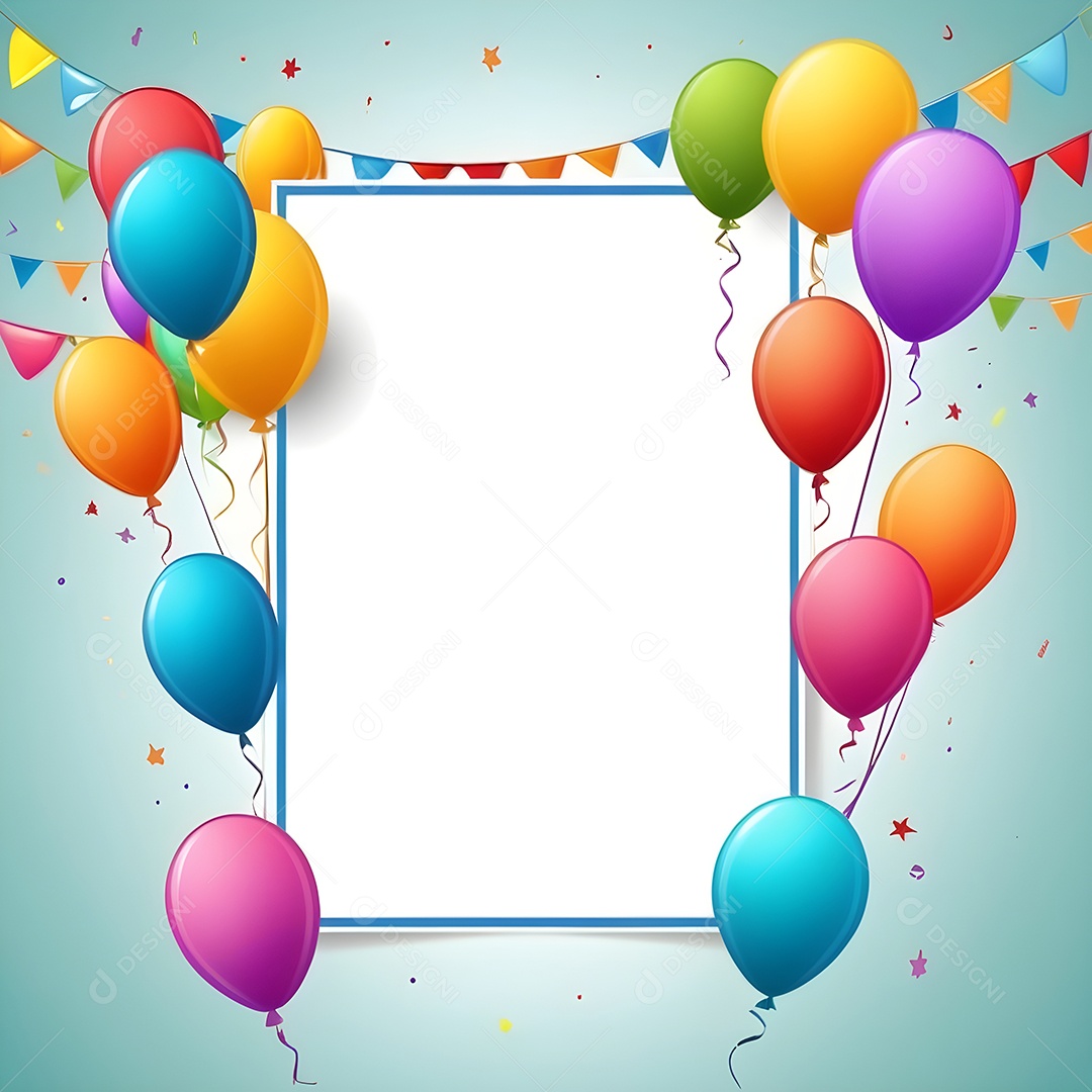 Quadro de cartão de convite de festa de aniversário fundo vertical para texto