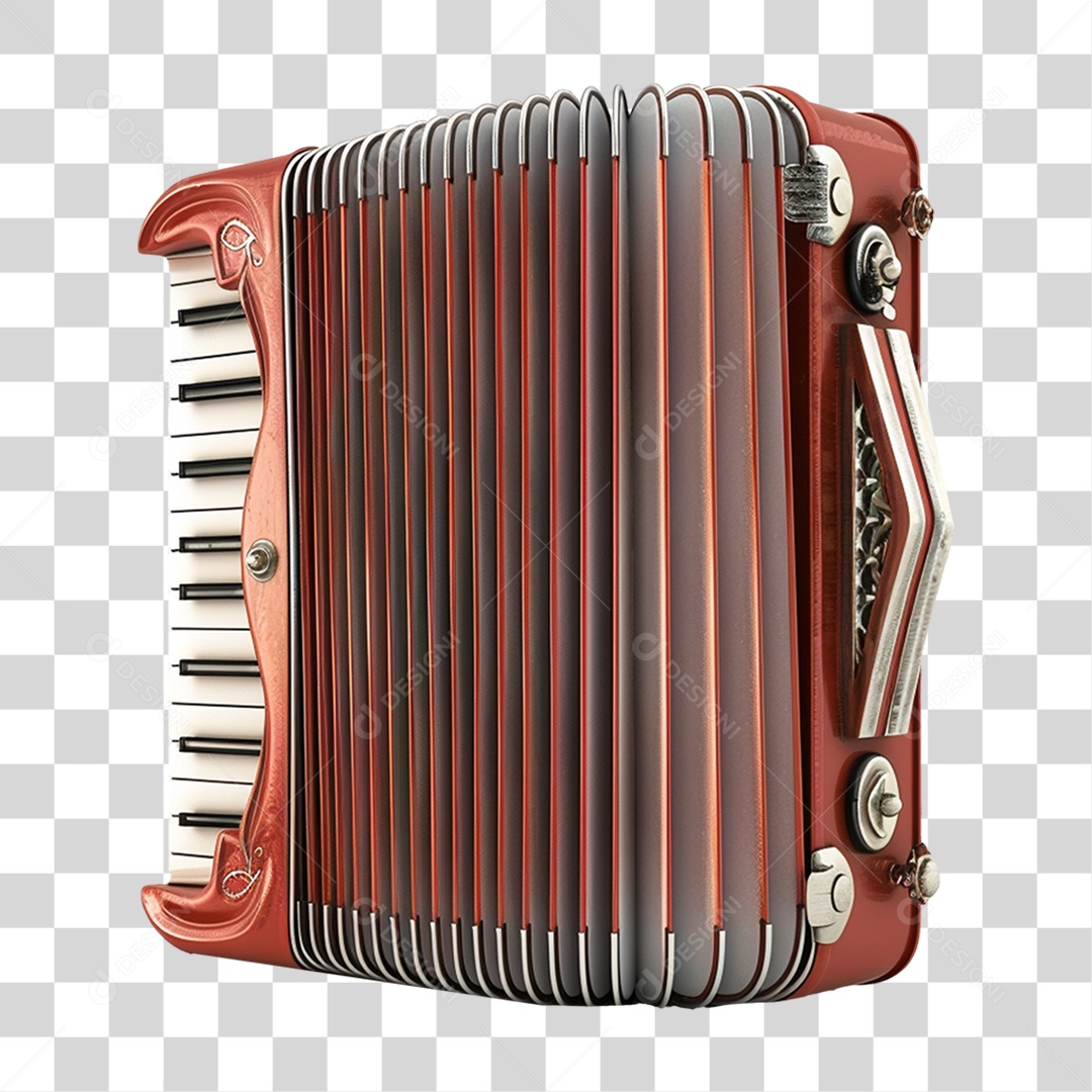 Elemento 3D Sanfonas Músicas PNG Transparente