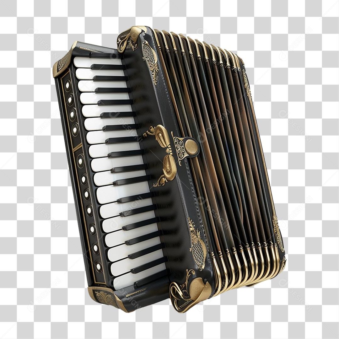 Elemento 3D Sanfonas Músicas PNG Transparente