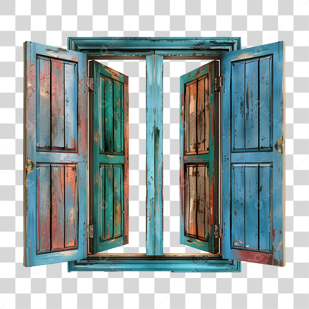 Elemento 3D janela Colorida PNG Transparente